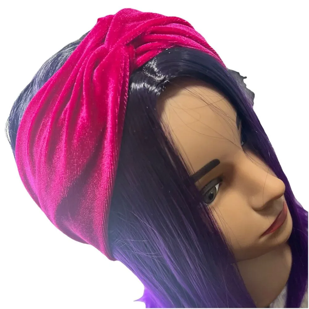 Dark Pink Velvet Twist Headband Hair Accessory From Claire’s Stretchy Headband
